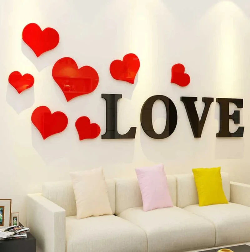 Flying Hearts with Love DIY Acrylic Wall Art