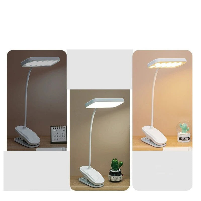 Clip-on LED Table Lamp Rechargeable Plug-in Reading Bedside Lamp In Student Dormitory