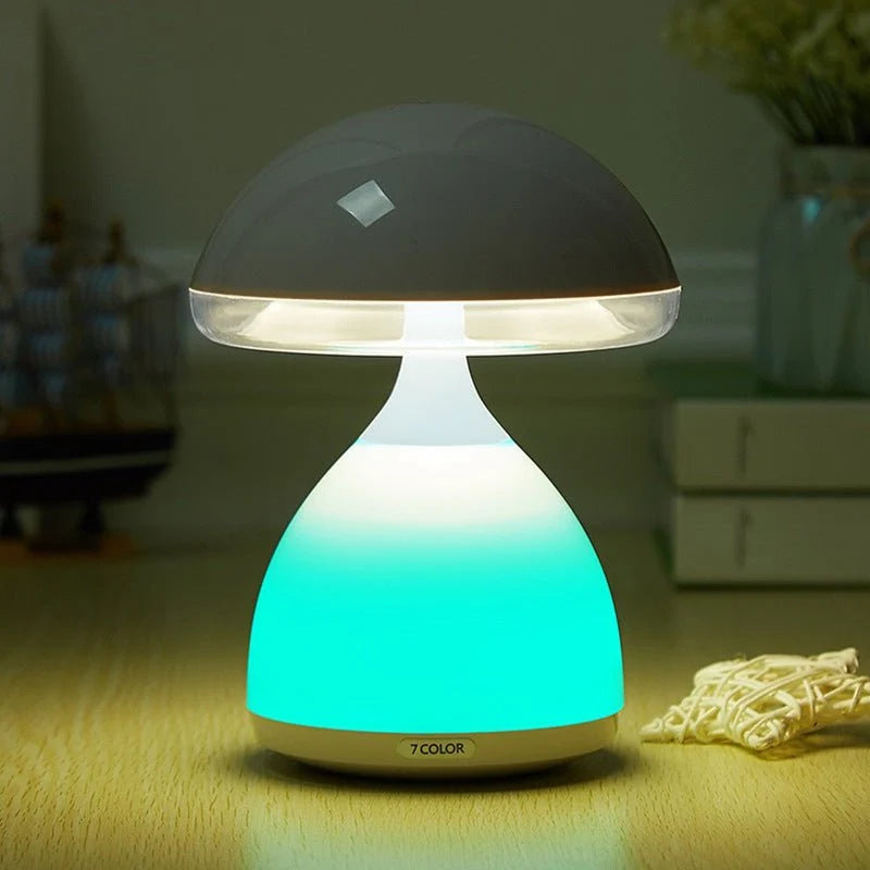Color Dimming Rechargeable Bedside Mushroom Lamp